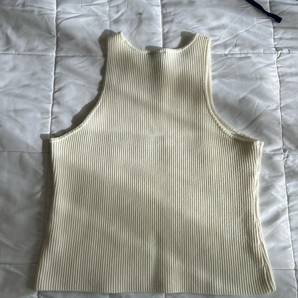 Express Ivory Ribbed Tank Top - Picture 3 of 3